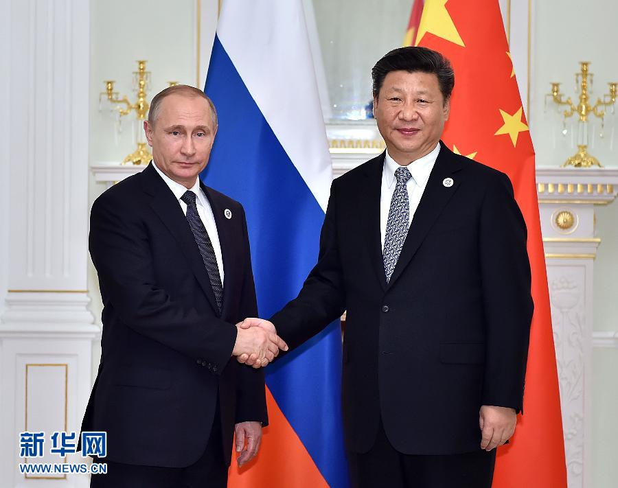 6月23日，國家主席習近平在烏茲別克斯坦塔什干會見俄羅斯總統普京。新華社記者李濤攝